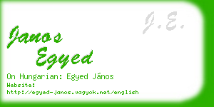janos egyed business card